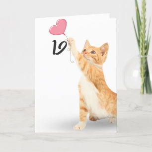 Carte chat tabby 19e anniversaire