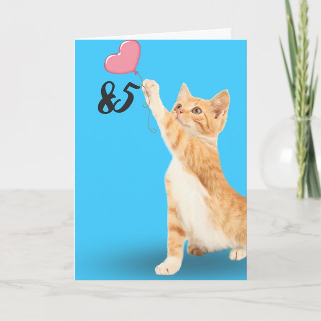 Carte chat tabby 85e anniversaire (Devant)