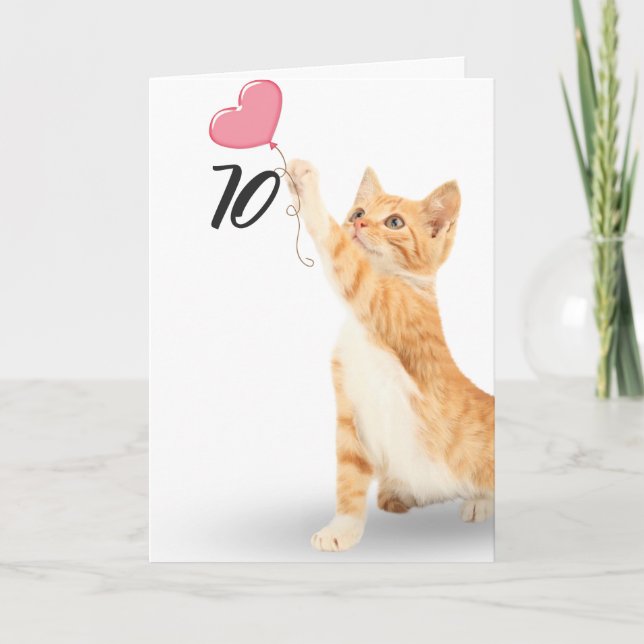 Carte chat tabby à 70e anniversaire (Devant)