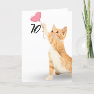 Carte chat tabby à 70e anniversaire