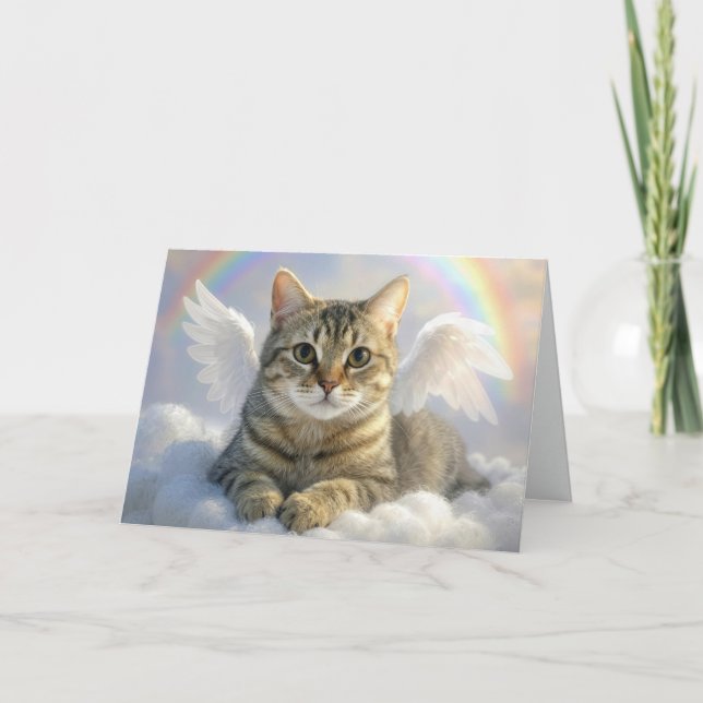 Carte Chat Tabby Ange pour Perte d'Animal de Compagnie (Devant)