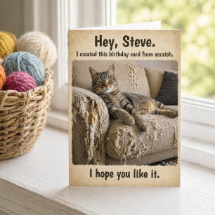Carte Chat Tabby Drôle Depuis le Début Déchiquète Canapé