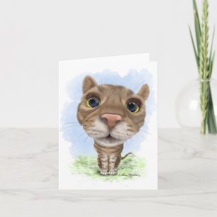 Carte Chat Tabby Drôle Dessin Animé