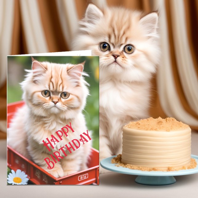 Carte Chat tigré au gingembre et à la crème dans un char (Créateur téléchargé)