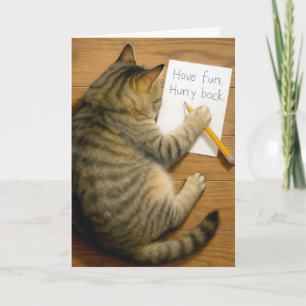 Carte Chat tigré qui t'ignore avec note