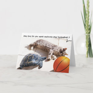 CARTE CHAT, TORTUE ET BASKETBALL