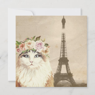 Carte Chat & Tour Eiffel