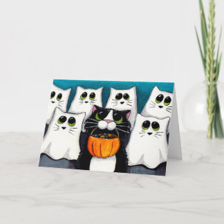 Carte Chat Trick ou Traiter Halloween