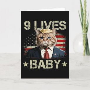 Carte Chat Trump 9 Vies par Trump 2024 Gagne Victoire Va