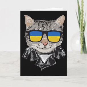 Carte Chat Ukraine Drapeau Lunettes de soleil - Chat Ukr