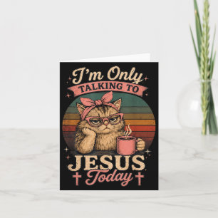 Carte Chat uniquement avec Jésus Café chat noir chrétien