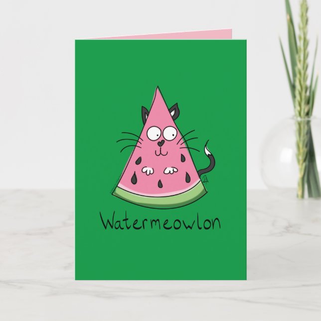 Carte Chat Watermelon Cute Kid's (Devant)