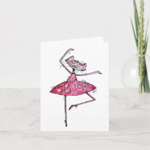 Carte Chat Whimsical Dancing Cute