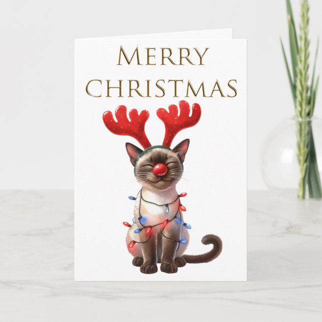 Carte Chat Whimsy Funny Chat Noël (Devant)