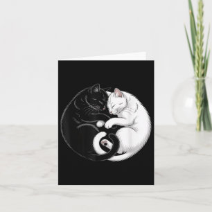 Carte Chat Yin et Yang Animaux de compagnie Chats Noir B