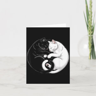 Carte Chat Yin et Yang noir et blanc