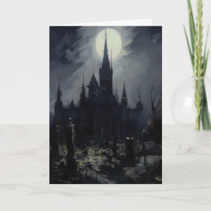 Carte Château de cimetière Art mural gothique, Sombre et