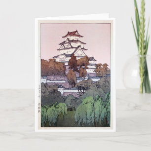 Carte Château de Himeji, Hiroshi Yoshida, coupe de bois