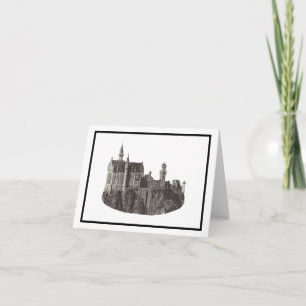 Carte Château de Neuschwanstein Art historique noir et b