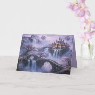 Carte Château Fantastique Paysage Surréaliste Lavande Bl