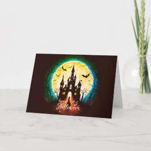 Carte Château Hanté Joyeux Halloween Effrayant
