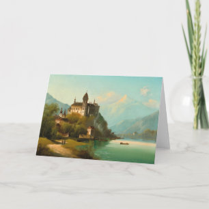 Carte Château sur Mountain Lake   Johann Wilhelm Jankows