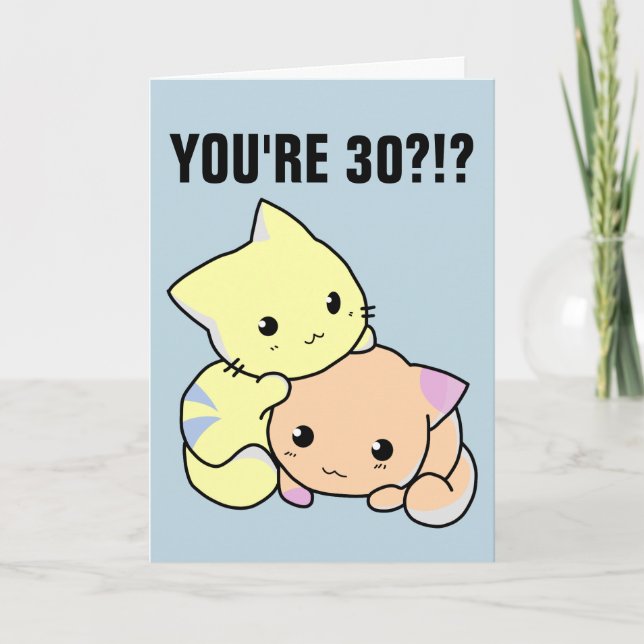 CARTE CHATON ANNIVERSAIRE 30 ANS (Devant)