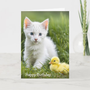 Carte Chaton D'Anniversaire Avec Canard