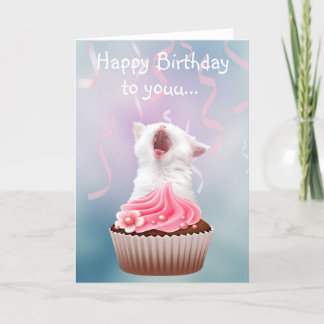 Carte Chaton de joyeux anniversaire