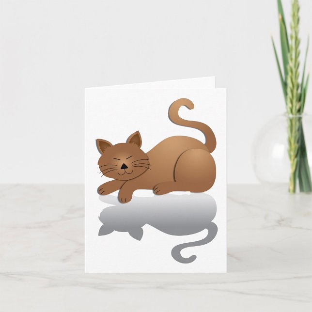 Carte Chaton Endormi Adorable (Créateur téléchargé)