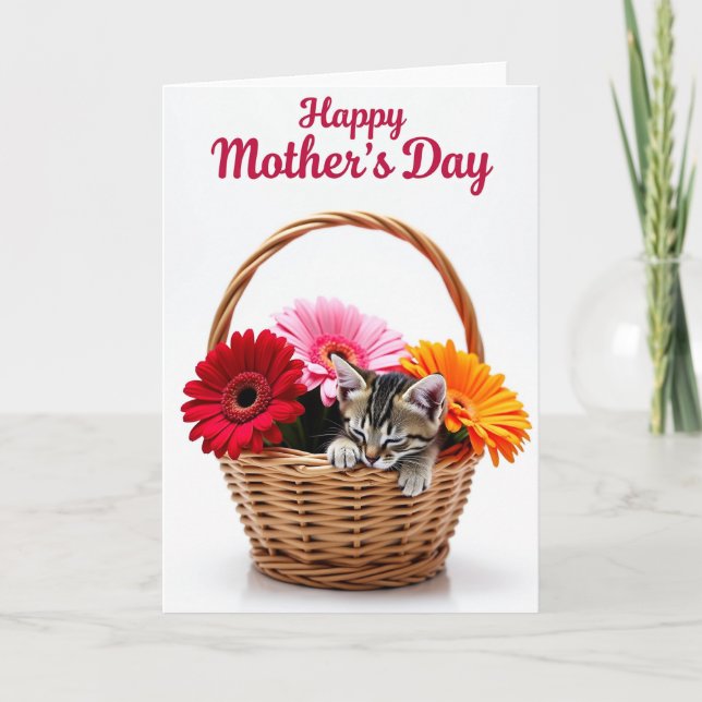 Carte Chaton Floral Douce (Devant)