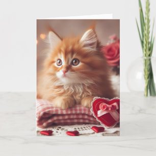 Carte Chaton roux de la Saint-Valentin