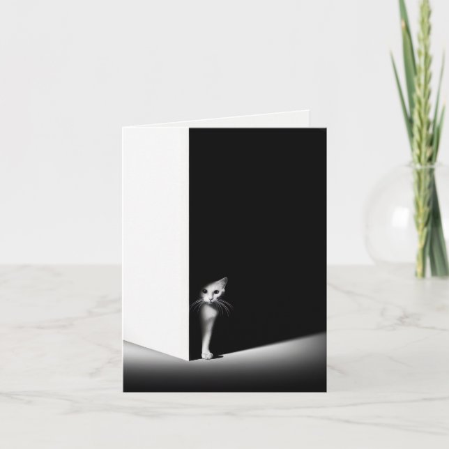 Carte Chaton se cachant dans l'ombre sombre (Devant)