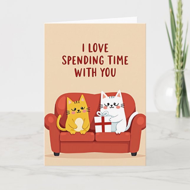 Carte Chatons Amour Temps Ensemble (Devant)