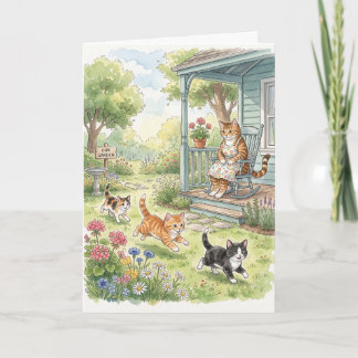 Carte Chatons qui jouent au chat perché