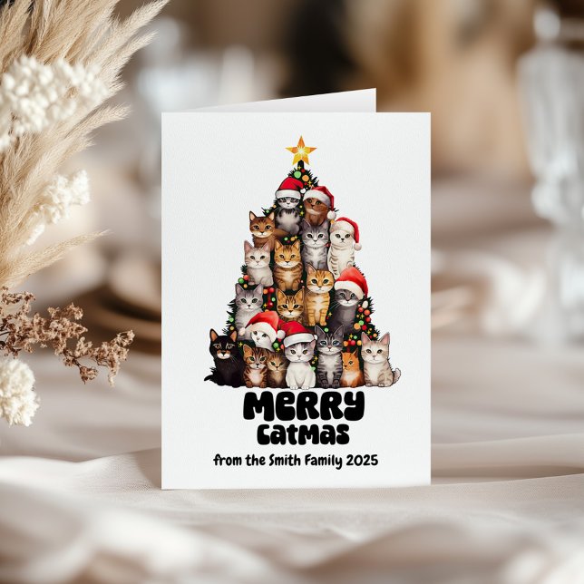 Carte Chats Amusants Avec Chapeaux De Père Noël Festif A (Créateur téléchargé)