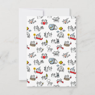 Carte Chats amusants, lait et magie.