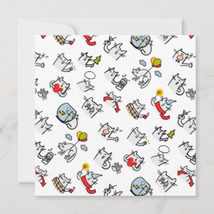 Carte Chats amusants, lait et magie.