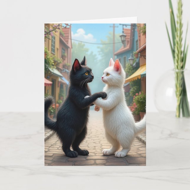 Carte Chats Anniversaires Danser Lentement (Devant)