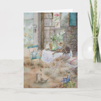 Carte Chats aquarelles dans la peinture agricole