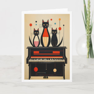 Carte Chats au piano