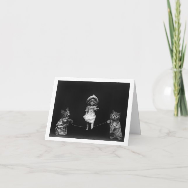 Carte Chats avec poupée (Devant)