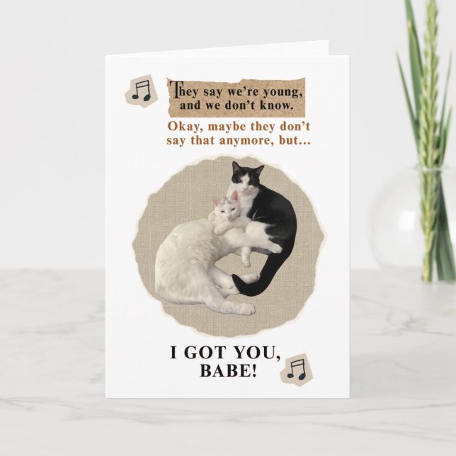 Carte Chats câlins disent je t'ai eu bébé (Devant)