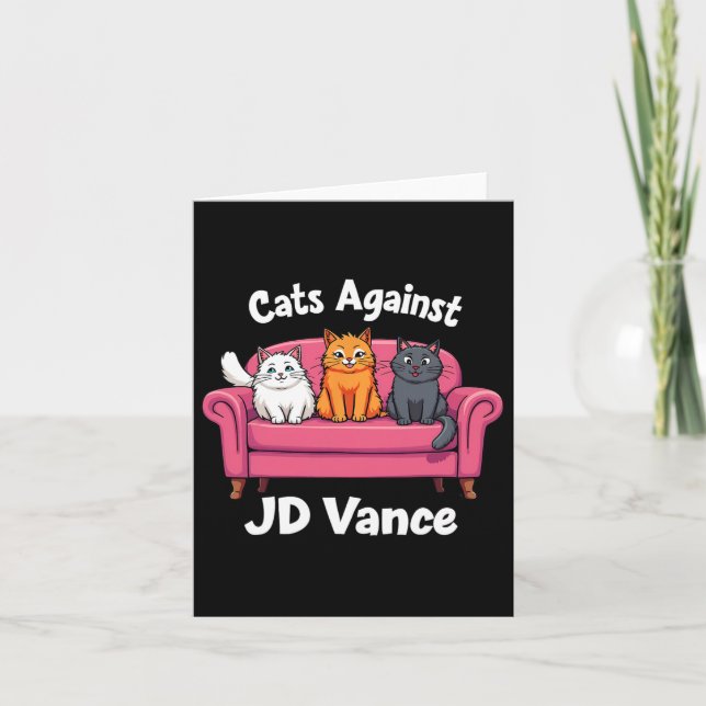 Carte Chats contre J.d. Vance Chat Dames sans Enfant Cou (Devant)