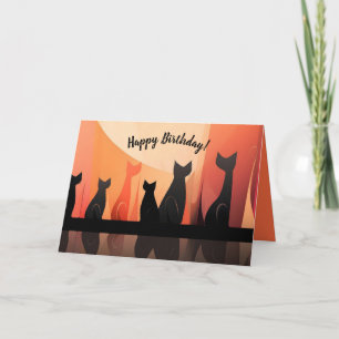 Carte Chats Cool modifiables Joyeux anniversaire