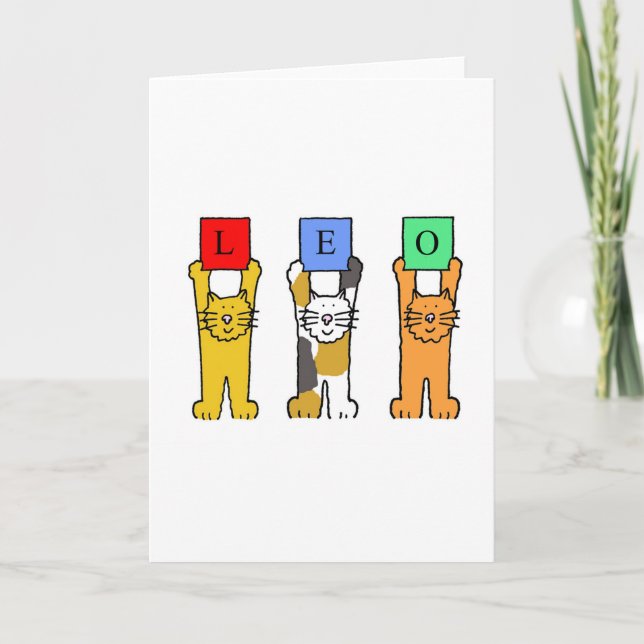 Carte Chats de bande dessinée de signe de zodiaque de (Devant)