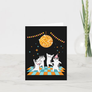 Carte Chats De Fête Dansant Sous Disco Ball