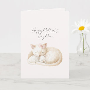 Carte Chats de la fête des mères maman rose