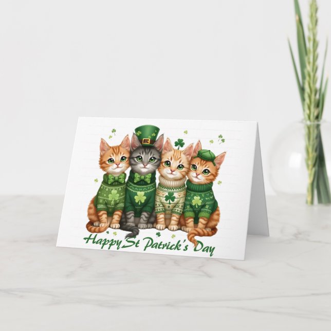 Carte Chats de la Saint-Patrick (Devant)