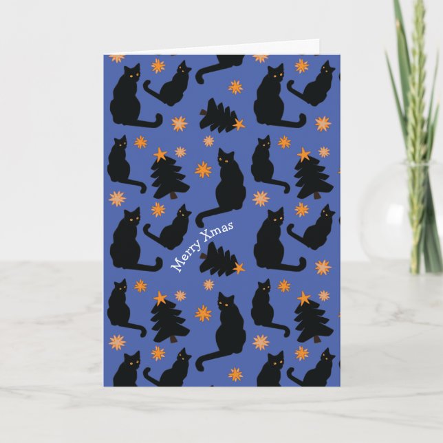 CARTE CHATS DE NOËL PERSONNALISABLES (Devant)